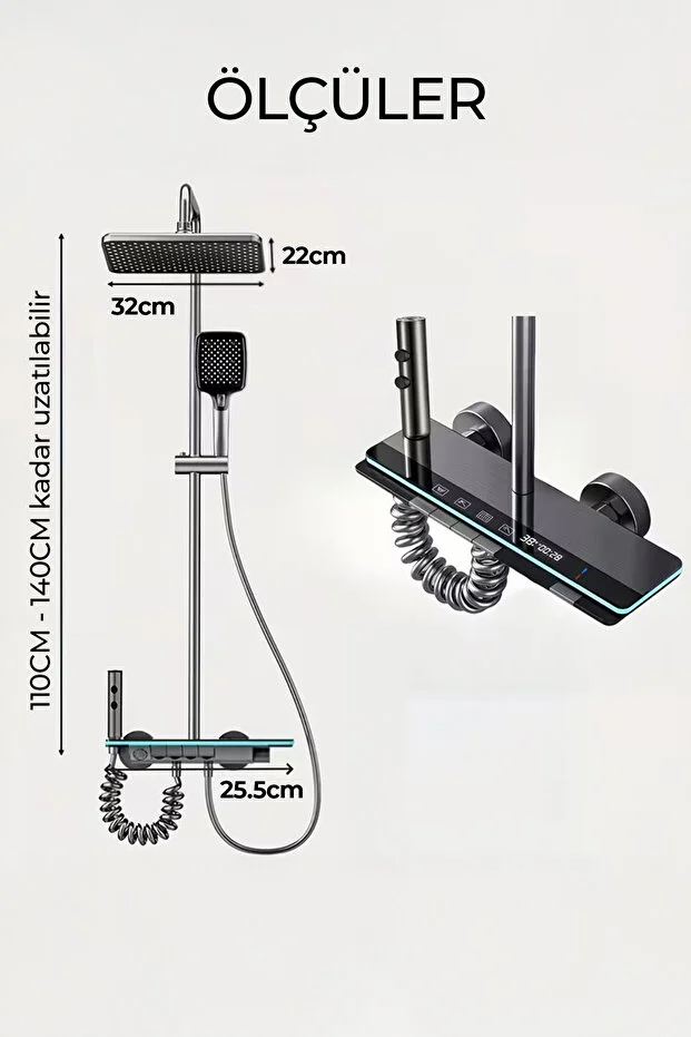 ROBO K12C yeni nesil Led göstergeli tuşlu dijital duş sistemi